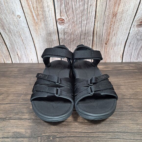 Teva Tirra All Black Strappy Slingback Hiking Sandals Women's Size 5 (New w/Box) - Picture 2 of 10